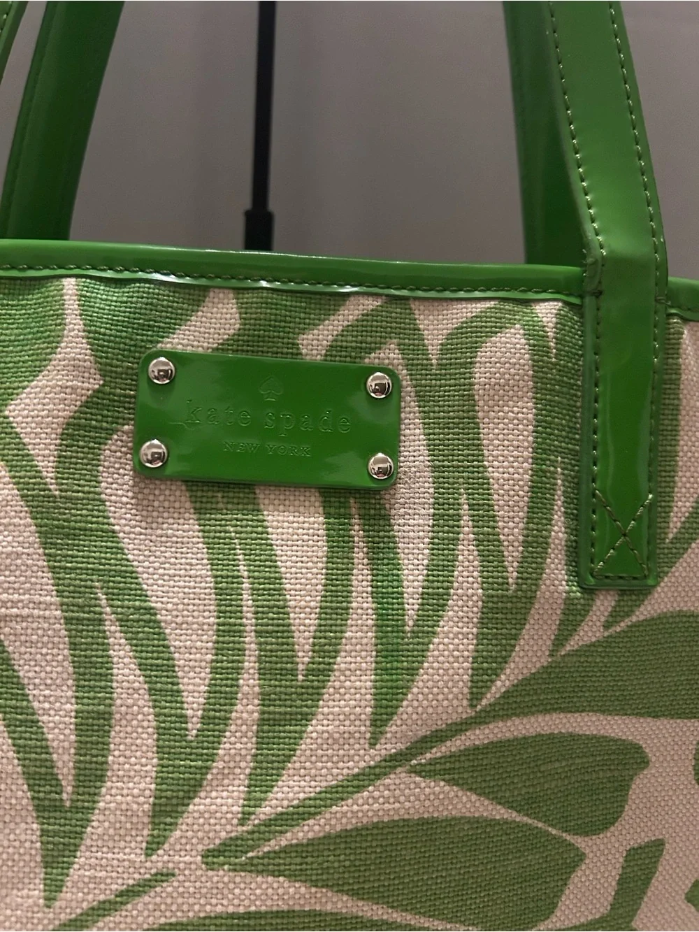 Kate spade Leafy Green and Cream Tote Bag